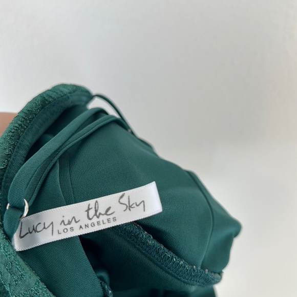 Lucy In The Sky Bernadette Jacquard Dress in Green - Picture 10 of 10